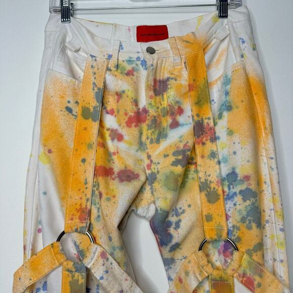 Who Decides War by Ev Bravado Multi Dyed Bondage Jeans Size 30 - Picture 2 of 14